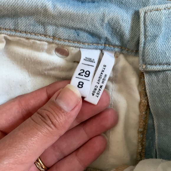 Loft High Rise Straight Cropped Light Wash Jeans - Picture 4 of 6